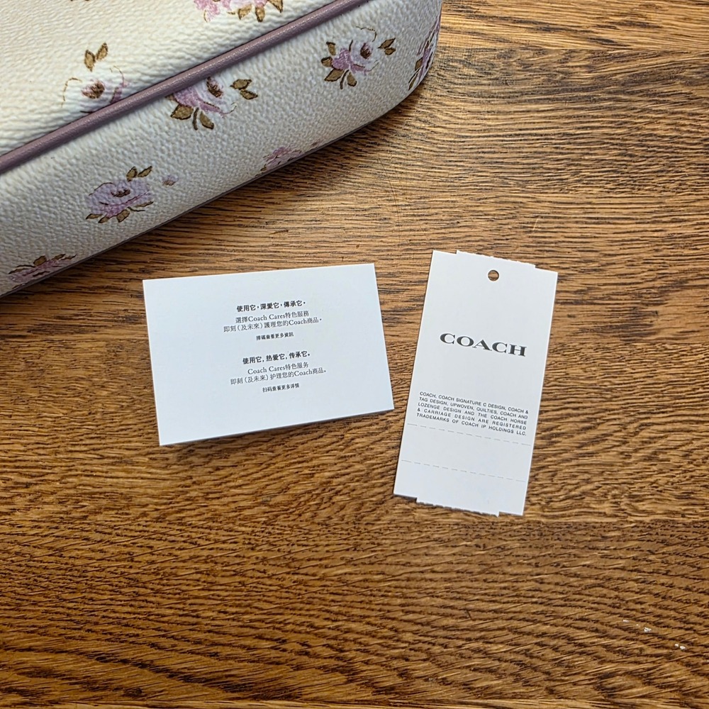 Coach Nolita 19 Wristlet Chalk White Vintage Rose Floral Print Handbag Spring - Picture 8 of 10